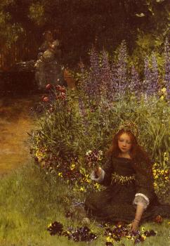 Lady Laura Teresa Alma-Tadema : Gathering Pansies